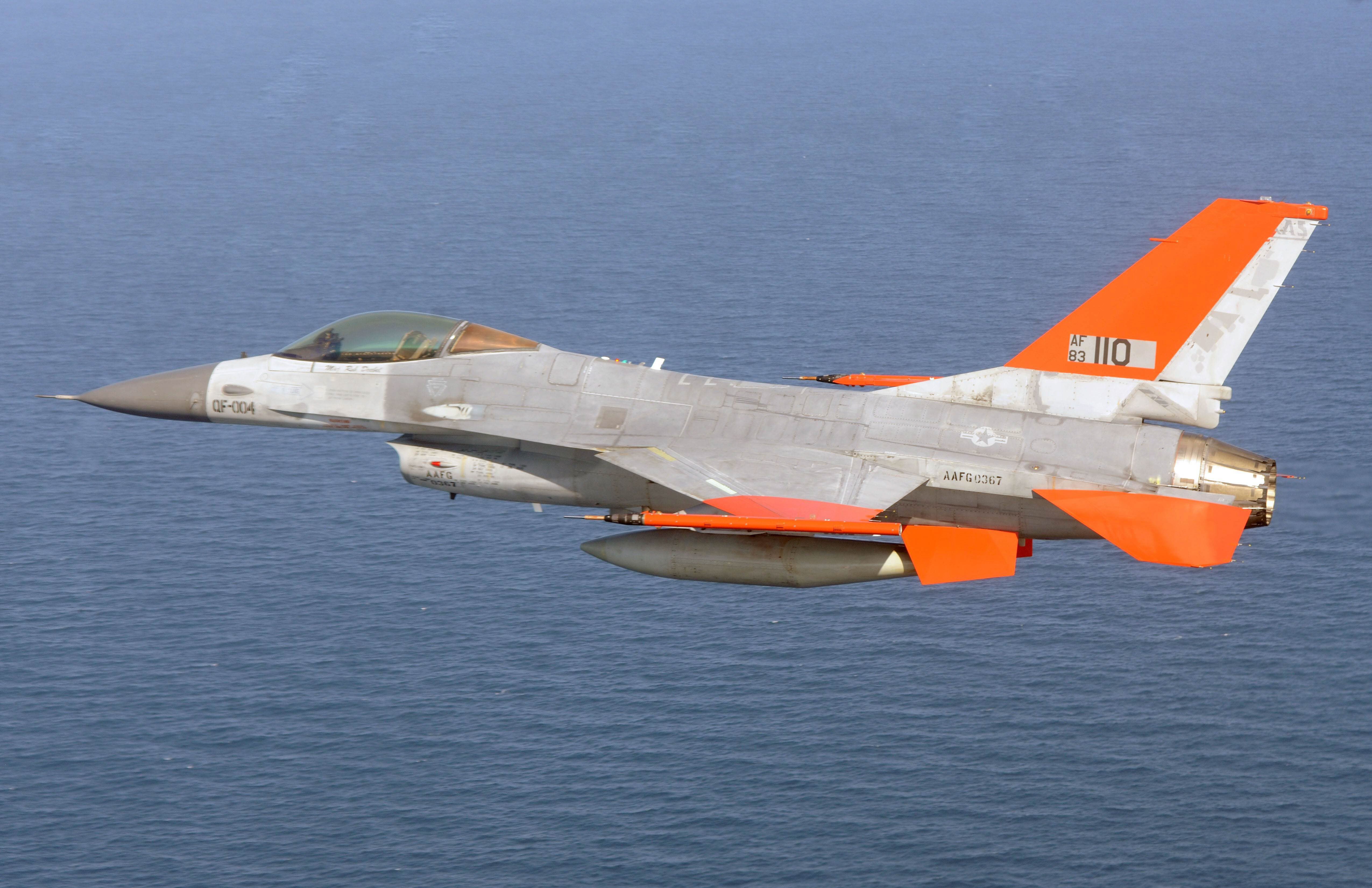 this september 23 2013 image shows the qf 16 which is a retired f 16 jet modified to be an aerial target during a test flight near tyndall air force base in florida photo afp