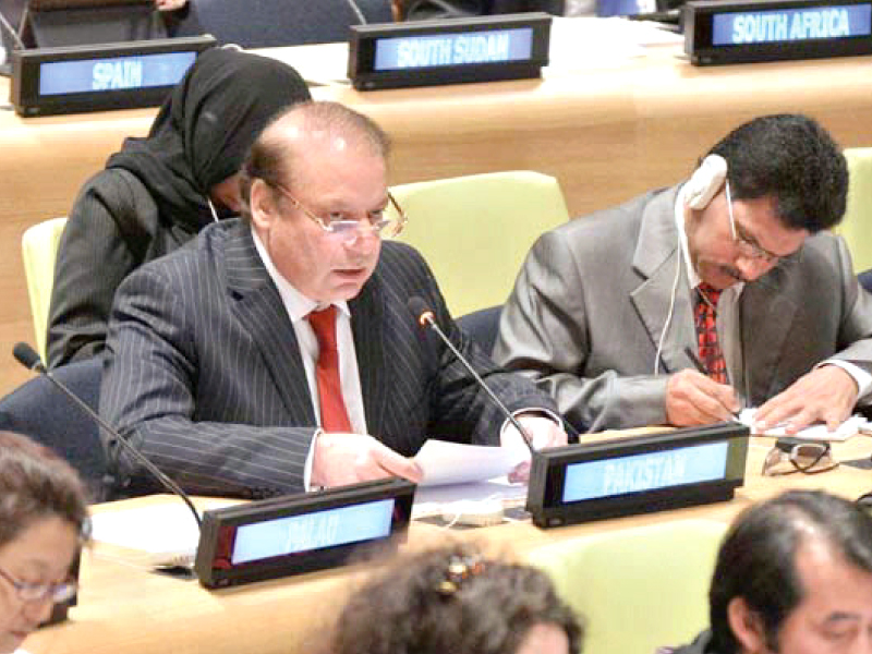 nawaz sharif speaking at un meeting on nuclear disarmament in new york photo online