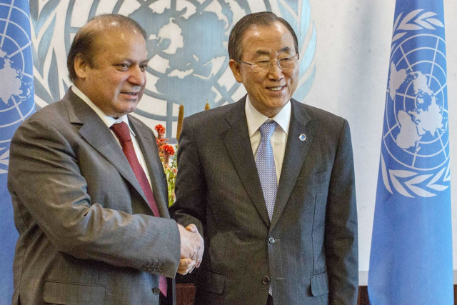 united nations secretary general ban ki moon r greets prime minister nawaz sharif during the un general assembly at the un headquarters in new york on september 27 2013 photo reuters united nations secretary general ban ki moon r greets prime minister nawaz sharif during the un general assembly at the un headquarters in new york on september 27 2013 photo reuters