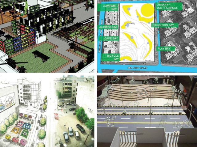 fourth year architecture students at indus valley school came up with four visionary models to promote sustainable living practices in karachi each group worked on separate sustainable neighbourhood determinants namely walkability and bicycling streetscaping green infrastructure and a neighbourhood centre design photos courtesy ivs students and farhan anwar