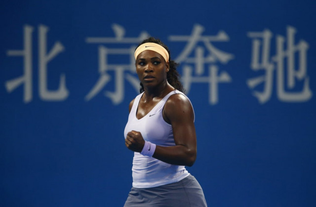 serena williams of the u s pumps her fist after winning a point during her match against russia 039 s elena vesnina at the china open tennis tournament in beijing september 29 2013 photo reuters serena williams of the u s pumps her fist after winning a point during her match against russia 039 s elena vesnina at the china open tennis tournament in beijing september 29 2013 photo reuters