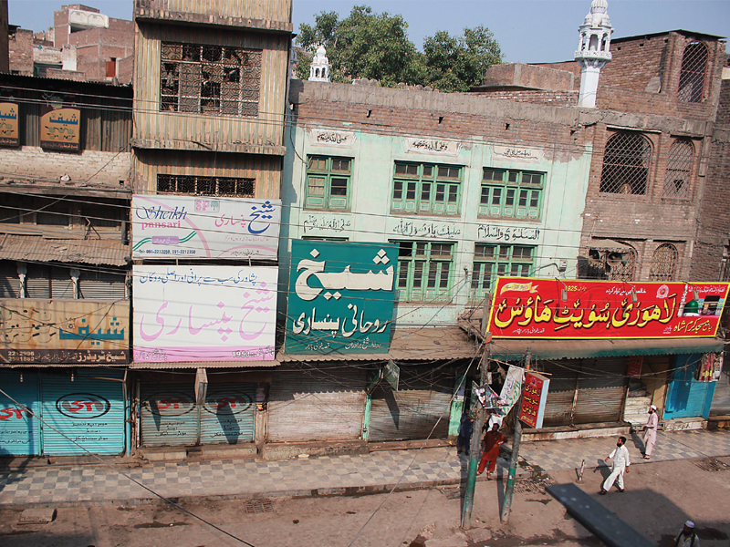 the once bustling qissa khwani bazaar remains uncharacteristically deserted photo muhammad iqbal express