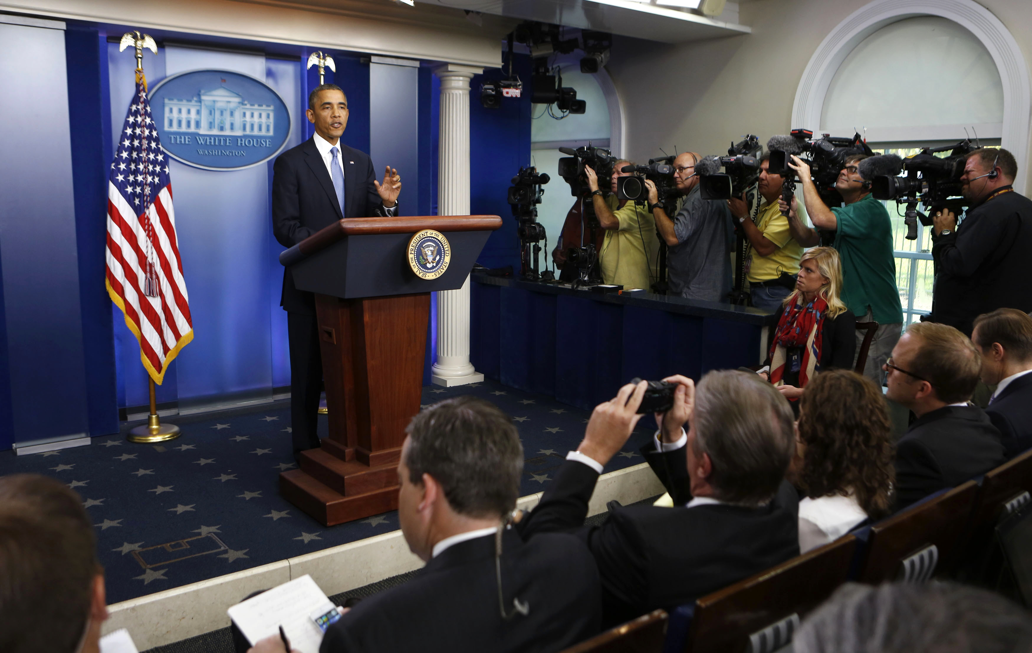 us president barack obama makes a statement to the media about the government shutdown in the briefing room of the white house in washington september 30 2013 photo reuters