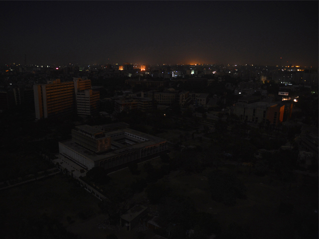 an aerial view of buildings and homes during a nationwide power blackout in karachi pakistan was hit by a nationwide blackout for more than two hours after the breakdown of a major plant caused power stations to stop working across the country on february 25 photo afp