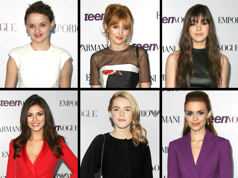 hollywood teen stars conformed to the armani dress code as they arrived at the teen vogue young hollywood party photo file