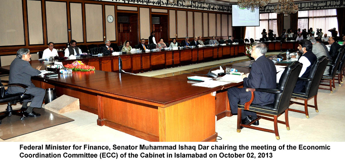 finance minister ishaq dar chairs the economic coordination committee of the cabinet in islamabad on wednesday photo pid