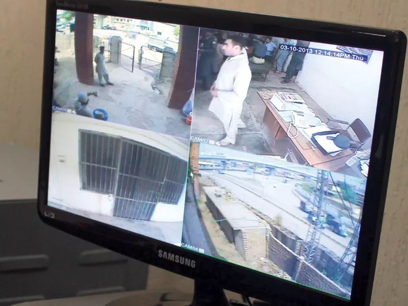 the cctv system installed at gulbahar police station is connected to screens at the ig office sp city office and the cm house photo muhammad iqbal express the cctv system installed at gulbahar police station is connected to screens at the ig office sp city office and the cm house photo muhammad iqbal express