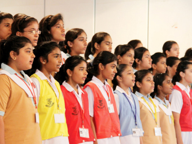 a choir of st joseph s convent school sings at a solidarity event on friday morning photo ayesha mir express a choir of st joseph s convent school sings at a solidarity event on friday morning photo ayesha mir express