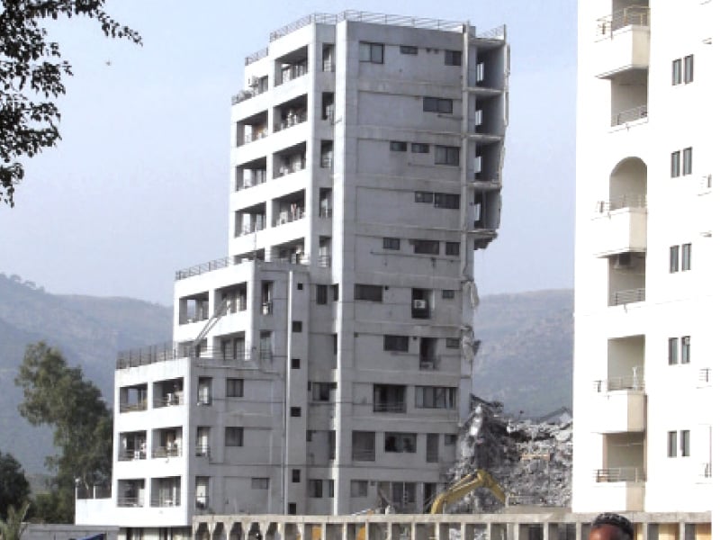 the margalla towers was the sole building in islamabad that collapsed during the 2005 earthquake photo file