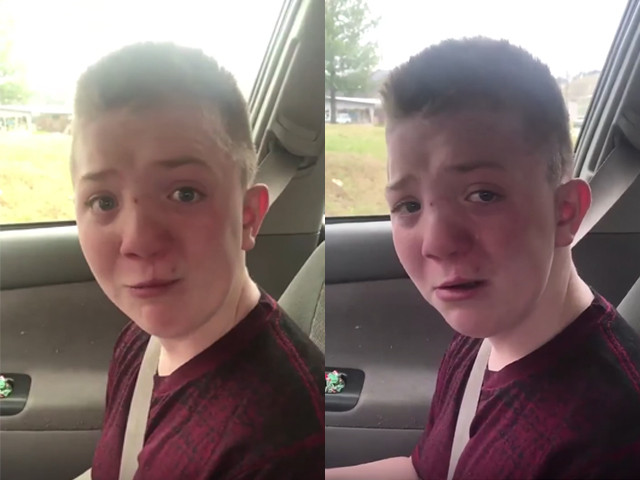 keaton jones an 11 year old american boy from tennessee is seen tearfully confronting his bullies in a video filmed by his mother photo screenshot keaton jones an 11 year old american boy from tennessee is seen tearfully confronting his bullies in a video filmed by his mother photo screenshot