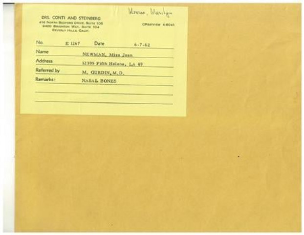 a folder containing notes and x rays of marilyn monroe photo reuters a folder containing notes and x rays of marilyn monroe photo reuters
