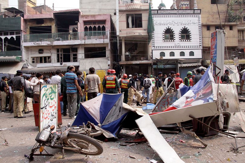 scene from the old anarkali blast site photo shafiq malik