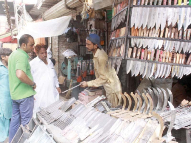 the arrival of thousands of butchers has also increased the demand for knives which are being displayed by a roadside vendor photo ppi the arrival of thousands of butchers has also increased the demand for knives which are being displayed by a roadside vendor photo ppi