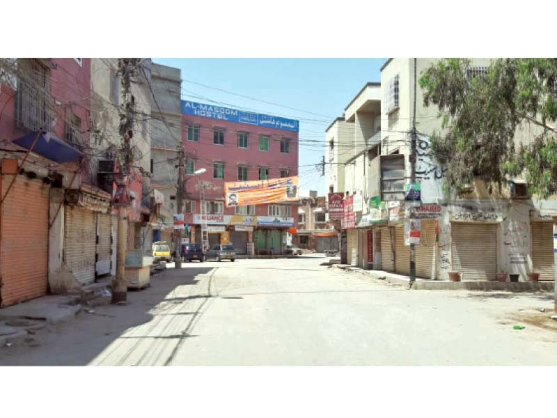 a deserted street in the commercial hub of karachi during the covid induced lockdown of 2020 photo express