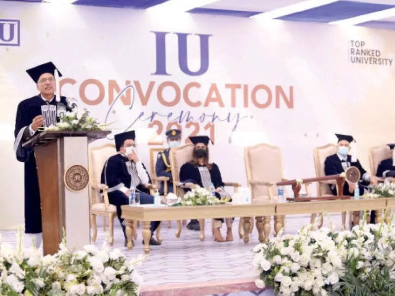 president arif alvi addresses the convocation ceremony of iqra university photo express president arif alvi addresses the convocation ceremony of iqra university photo express