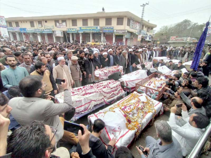 hundreds participate in the last rites for the victims of the suicide bombing photo express