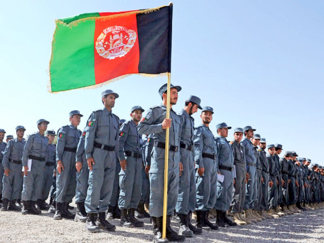 members of the afghan national police attend a graduation ceremony at a police training centre in herat on thursday photo afp members of the afghan national police attend a graduation ceremony at a police training centre in herat on thursday photo afp