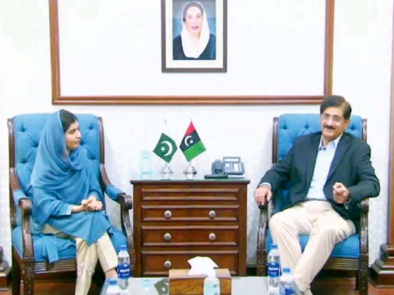 cm murad ali shah and malala yusufzai exchange views at cm house photo ppi