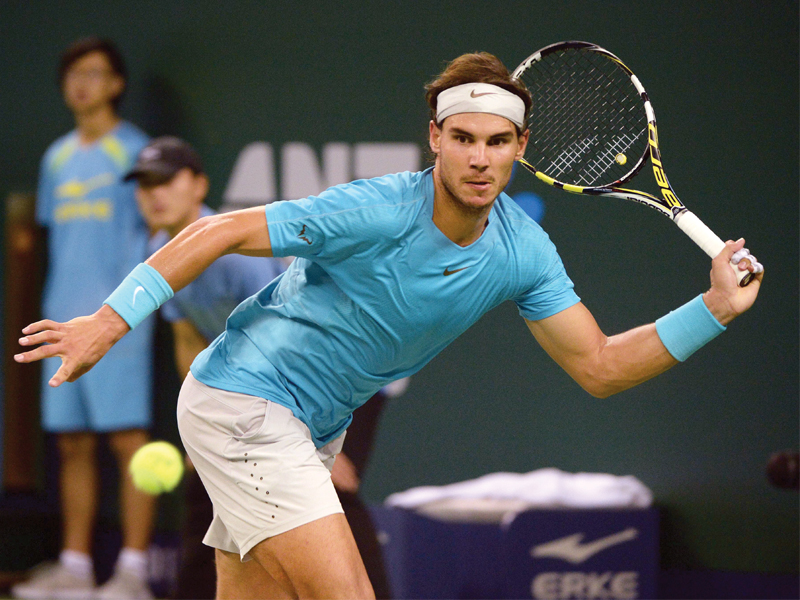 nadal will now face argentine sixth seed juan martin del potro in the semi final of the shanghai masters photo afp