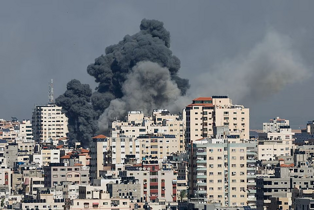 Smoke rises following Israeli strikes in Gaza, October 7, 2023: Reuters