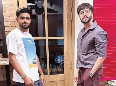 fahad mustafa and babar azam click a picture together