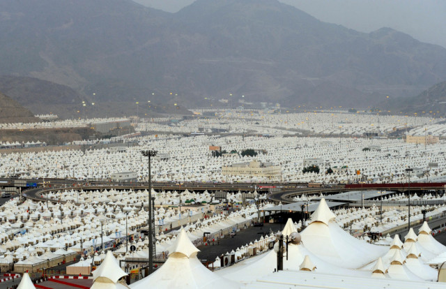 a general view shows thousands of tents housing muslim pilgrims in mina near the holy city of mecca on october 12 2013 as more than 2 million muslims have arrived in saudi arabia for the hajj pilgrimage photo afp a general view shows thousands of tents housing muslim pilgrims in mina near the holy city of mecca on october 12 2013 as more than 2 million muslims have arrived in saudi arabia for the hajj pilgrimage photo afp