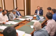 sindh senior minister for information transport and mass transit sharjeel inam memon on friday chairs a high level meeting on the red line bus rapid transit brt project photo express