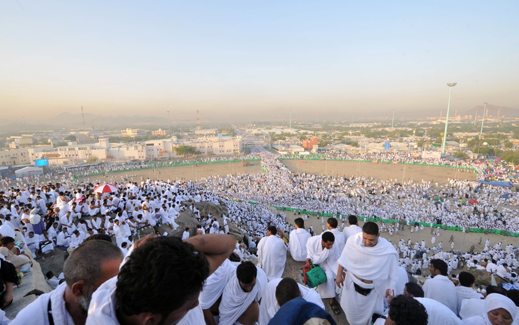 pilgrims in their hundreds of thousands thronged mount arafat in saudi arabia from early morning for the climax of the annual hajj pilgrimage arriving on foot by train or in vehicles photo afp