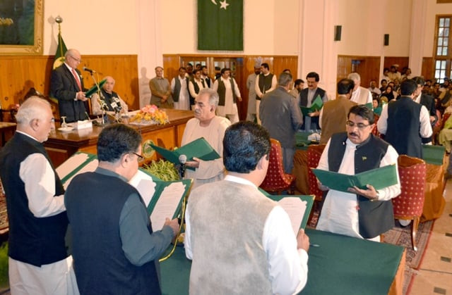 new members of the balochistan cabinet take of office on monday photo banaras khan express new members of the balochistan cabinet take of office on monday photo banaras khan express