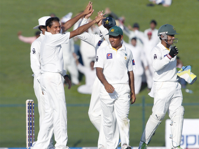 it was babar rather than ajmal whose spin did the trick on the opening day of the first test against south africa yesterday photo afp