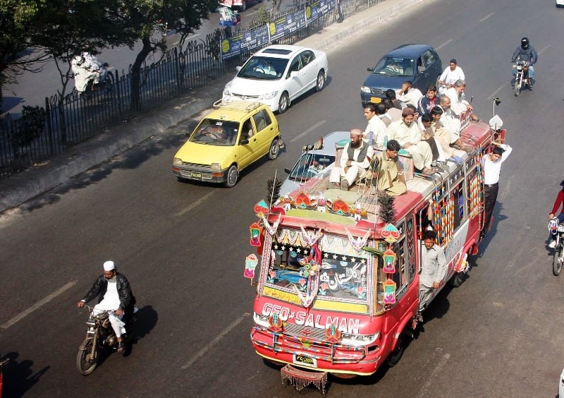 violation 500 rupees is the fine on buses caught with passengers on their rooftops photo ppi file