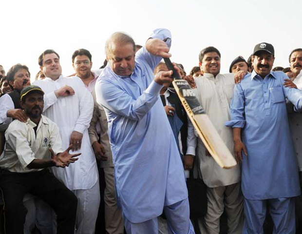 prime minister nawaz sharif is seen playing cricket in this photo taken in 2012 photo sana