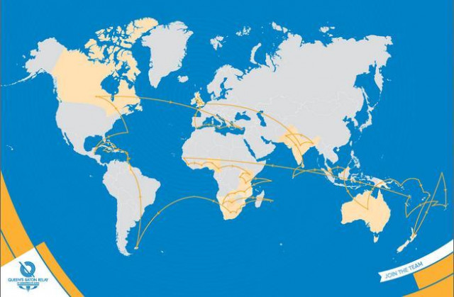 the route of the queen 039 s baton relay around the globe photo thecgf com the route of the queen 039 s baton relay around the globe photo thecgf com