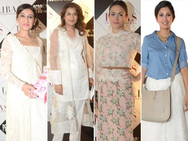 while some fashionistas sported all white outfits some added hints of colour and floral prints to their look while some fashionistas sported all white outfits some added hints of colour and floral prints to their look