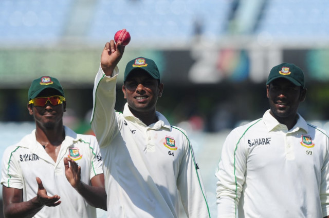 sohag gazi s c scored an unbeaten 101 in the first test against new zealand before taking 6 77 in the tourists second innings including a hat trick photo afp
