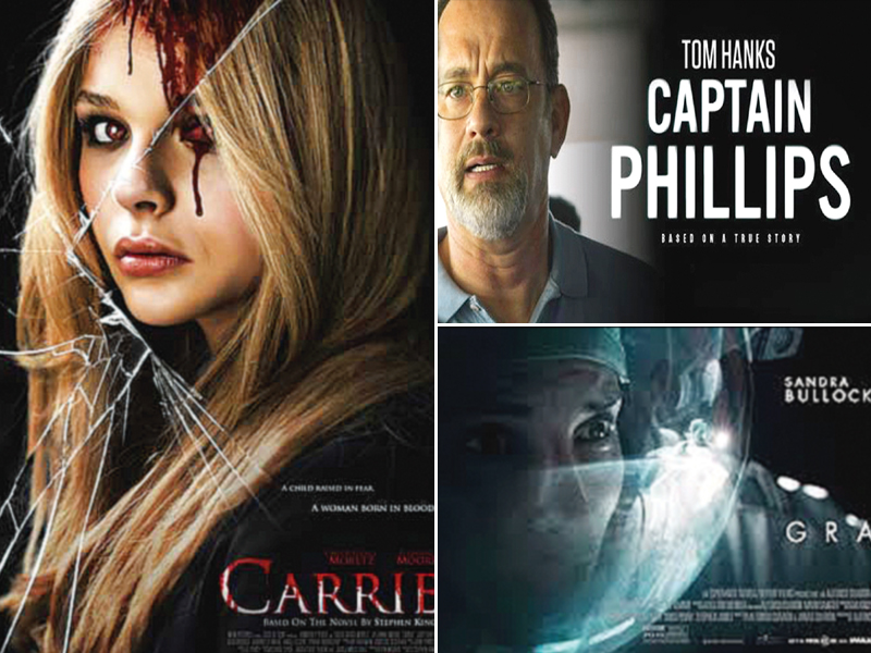 gravity came in first captain phillips came in second and carrie came in third photos file