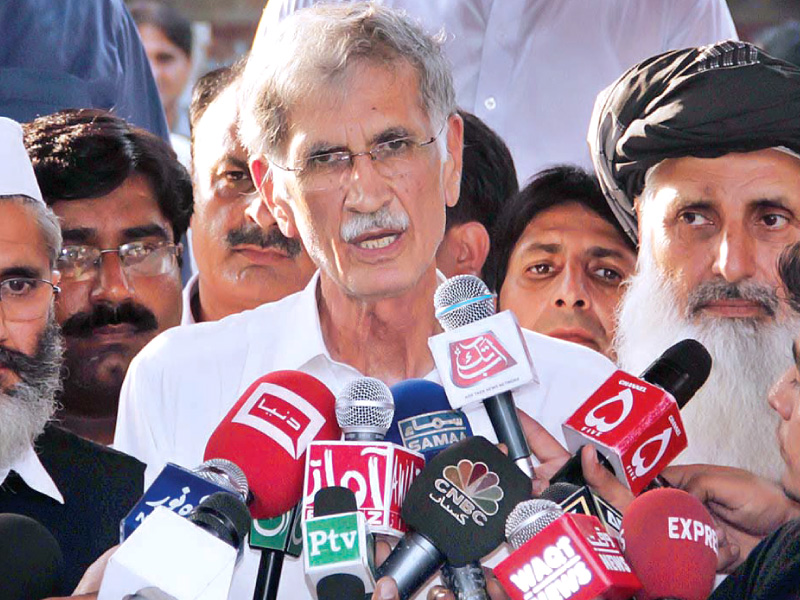 khattak stressed the importance of putting in place a dialogue strategy so that talks are not conducted through the media photo app file