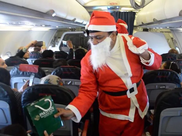 they even had one of their employees dress up as santa claus to further spread merriment photo facebook pakistan international airlines they even had one of their employees dress up as santa claus to further spread merriment photo facebook pakistan international airlines