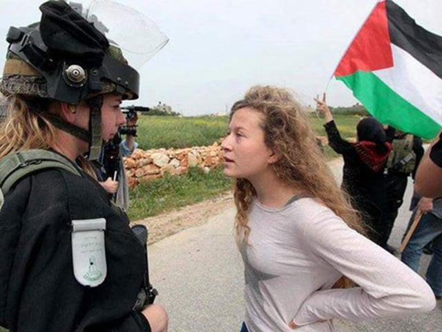 ahed tamimi r a 16 year old palestinian girl accused of assaulting an israeli soldier and an officer was recently arrested in a night time raid on her home photo file