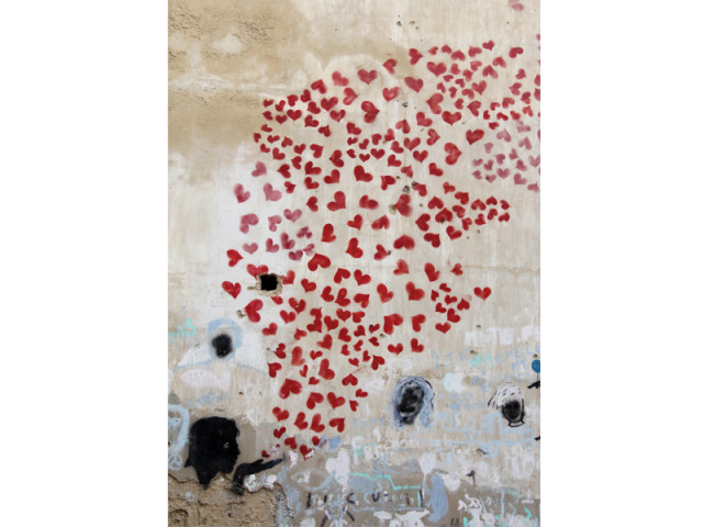 a mural at a wall outside t2f cafe in dha sends a message of love for the residents of karachi photo file a mural at a wall outside t2f cafe in dha sends a message of love for the residents of karachi photo file