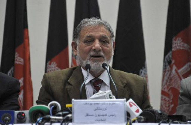 head of the independent election commission iec of afghanistan ahmad yousof nooristani addresses a joint press conference with government officials in kabul on october 22 2013 photo afp head of the independent election commission iec of afghanistan ahmad yousof nooristani addresses a joint press conference with government officials in kabul on october 22 2013 photo afp