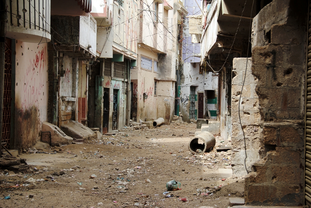 one of the streets in lyari during previous armed clashes photo ayesha mir the express tribune