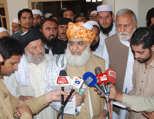 quot jui f s grand tribal jirga which was mandated by the all parties conference in february to hold talks with militants is making efforts for peace quot jui f chief maulana fazlur rehman photo iqbal haider express quot jui f s grand tribal jirga which was mandated by the all parties conference in february to hold talks with militants is making efforts for peace quot jui f chief maulana fazlur rehman photo iqbal haider express