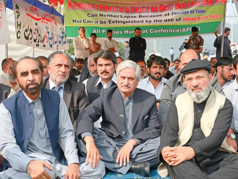 azad jammu and kashmir president sardar muhammad yaqoob khan sits in a protest along with other leaders outside the united nation office in islamabad photo afp azad jammu and kashmir president sardar muhammad yaqoob khan sits in a protest along with other leaders outside the united nation office in islamabad photo afp