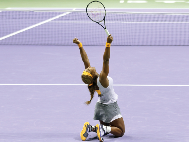 serena is now the first player to win 11 wta titles in a season since 1997 when martina hingis won 12 photo afp