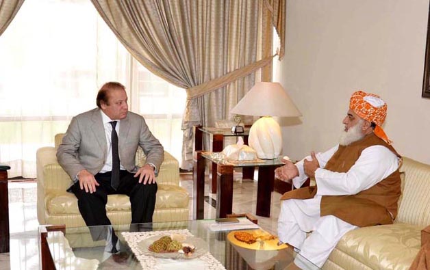 the jui f spokesperson said that maulana fazl also briefed the premier on his recently concluded visit to afghanistan and conveyed to him the reservations of the afghan side photo pid