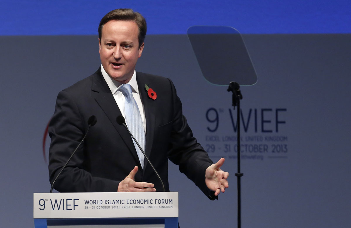 britain 039 s prime minister david cameron addresses the world islamic economic forum in london october 29 2013 photo reuters