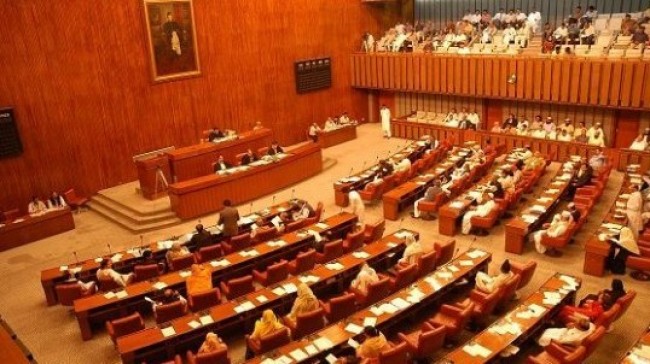 upper house proceedings pandemonium as nisar rabbani clash in senate