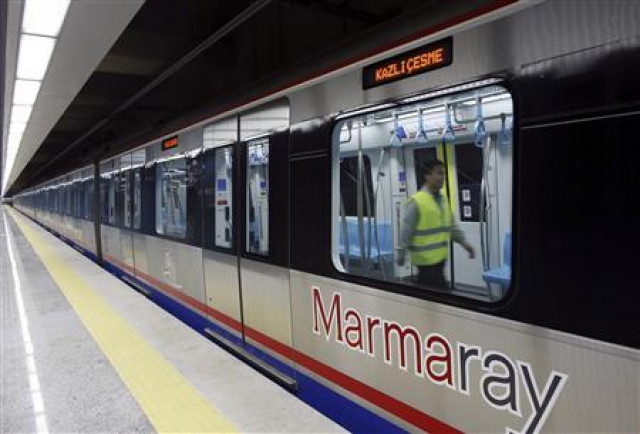 an engineer performs a last check on a train of marmaray a subway which links europe with asia some 60 metres below the bosphorus strait in istanbul photo reuters an engineer performs a last check on a train of marmaray a subway which links europe with asia some 60 metres below the bosphorus strait in istanbul photo reuters