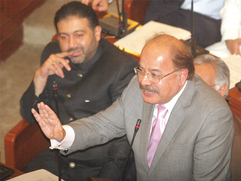 ppp s manzoor wasan spoke in favour of his party in the assembly saying the government has only authorised dcs for the delimitation process in consultation with the major stakeholders photo athar khan express